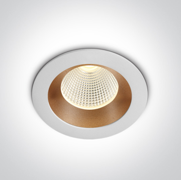ONE Light - spot à encastrer - Ø 50 mm, Ø 44 mm encastré - 3W LED inclus - blanc et laiton