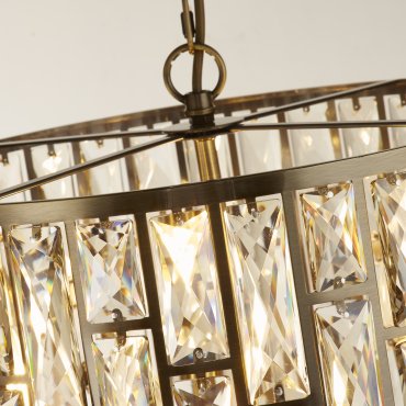 Searchlight Bijou - lampe suspendue - Ø 44 x 150 cm - laiton antique et champagne