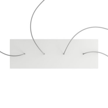 Creative Cables - Rose-One Rosace de plafond rectangulaire pour 4 points lumineux - 67,5 x 22,5 cm - blanc