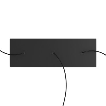 Creative Cables - Rose-One Rosace de plafond rectangulaire pour 3 points lumineux - 67,5 x 22,5 cm - noir