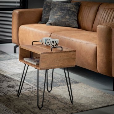 Poignées Vico - table de chevet - 40 x 34 x 48 cm - bois d'acacia