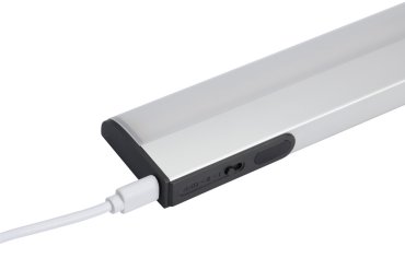 Integral LED - éclairage d'armoire rechargeable avec capteur de mouvement de la main - 1,4 x 4,5 x 26,1 cm - LED dimmable de 1,4 W incluse - aluminium