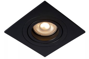 Lucide Tube Square - spot encastré - Ø 90 mm, 79 mm encastré - noir