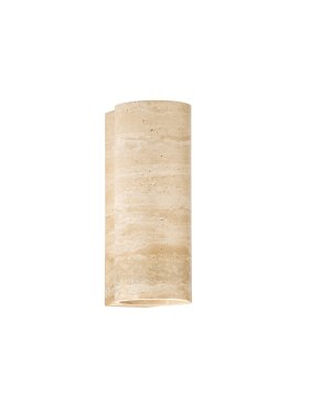 Nova Luce Balma - applique murale extérieure - Ø 11,3 x 29 cm - 23W LED inclus - IP65 - Marbre Travertin