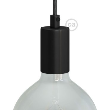 Creative Cables - Raccord E27 avec porte-câble cylindrique en métal - Ø 4,2 x 6,2 cm - noir
