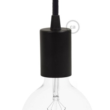 Creative Cables - Raccord E27 avec porte-câble conique en plastique - Ø 4,2 x 6,2 cm - noir