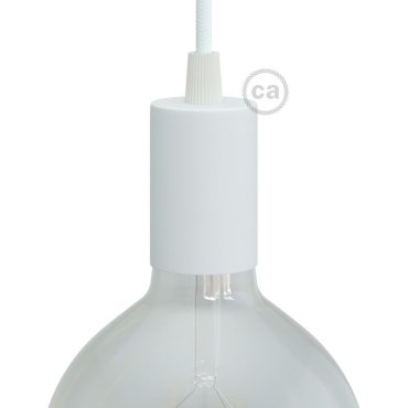 Creative Cables - Raccord E27 avec porte-câble conique en plastique - Ø 4,2 x 6,2 cm - blanc
