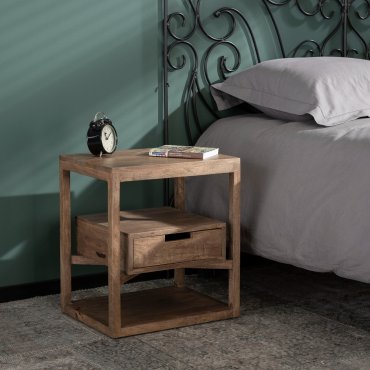 Vico Sahara - table de chevet - 45 x 35 x 50 cm - bois de manguier