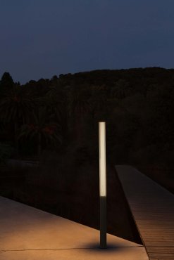 Faro Tura - lampe de jardin - Ø 16 x 205 cm - 48W LED inclus - IP65 - gris foncé