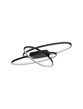 Nova Luce Ipon - plafonnier - Ø 85 x 7 cm - 47W dimmable LED inclus - noir mat