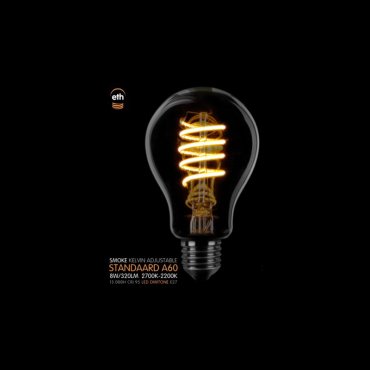 ETH LED Spiral Standard - E27 - dimtone - 8W - 2700K à 2200K - fumé