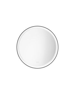 Nova Luce Ural - miroir avec éclairage - Ø 80 x 3,5 cm - 29W LED inclus - IP44 - noir sablé et blanc