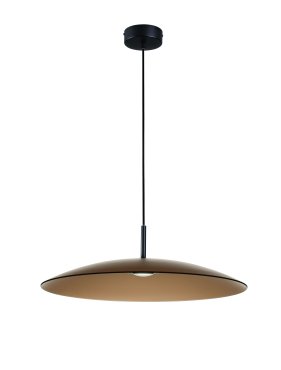 Nova Luce Polifemo - lampe suspendue - Ø 60 x 153 cm - 17W LED inclus - verre moka et noir sablé