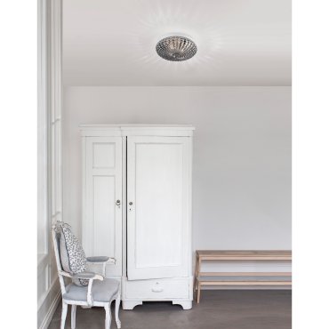 Nova Luce Clam - plafonnier de salle de bains - Ø 30 x 12 cm - IP44 - chrome fumé