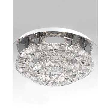 Nova Luce Quentin - plafonnier - Ø 40 x 15 cm - 28W LED inclus - chrome