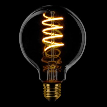 ETH Globe Spiral LED Filament - Ø 8 cm - E27 - dimmable - 7,5W - 2200K - gold