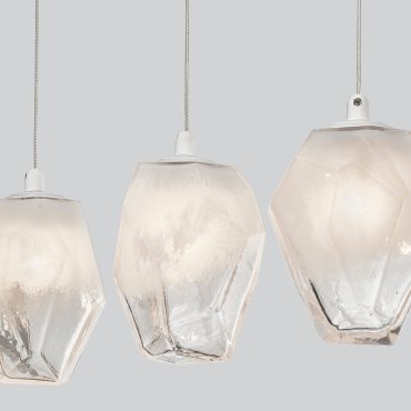 Nova Luce Ice - lampe suspendue - 84 x 12 x 180 cm - blanc et transparent