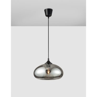 Nova Luce Savaz - lampe suspendue - Ø 28 x 120 cm - noir et chrome
