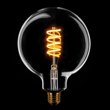 ETH Globe Spiral LED Filament - Ø 12,5 cm - E27 - 3 niveaux de gradation - 7W - 1800K - transparent