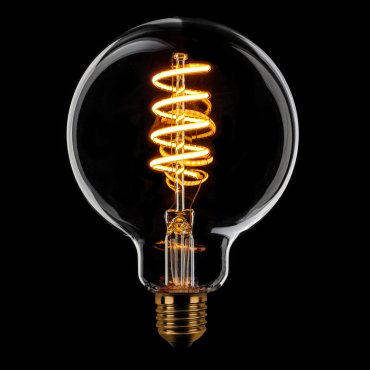 ETH Globe Spiral LED Filament - Ø 9,5 cm - E27 - 3 niveaux de gradation - 7W - 1800K - transparent