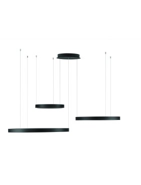 Nova Luce Elowen - lampe suspendue - 148 x 250 x 106 cm - 181W dimmable LED inclus - noir sablé