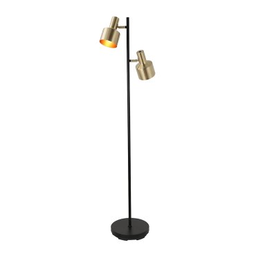 Artdelight Twinkle - lampadaire - Ø 28 x 150 cm - noir et or mat