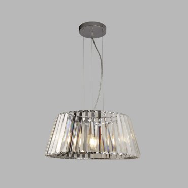 Searchlight Tiara - lampe suspendue - Ø 47 x 150 cm - chrome et transparent