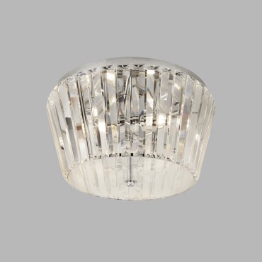 Searchlight Tiara - plafonnier - Ø 40 x 23 cm - chromé et transparent