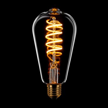ETH Edison Spiral LED Filament ST64 - E27 - 8W dimmable - 1800K - transparent