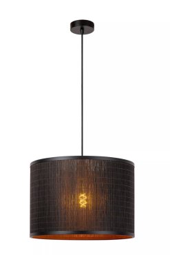 Lucide Tagalog - lampe suspendue - Ø 40 x 160 cm - noir