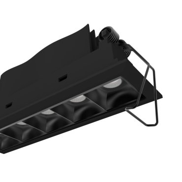 Nova Luce Swan - spot à encastrer - 150 x 45 mm, 142 x 40 mm taille d'encastrement - 5 x 2W LED inclus - IP32 - noir