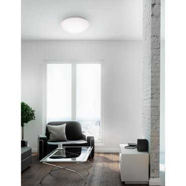 Nova Luce Brest - plafonnier de salle de bains - Ø 38 x 13 cm - IP44 - blanc