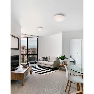 Nova Luce Brest - plafonnier de salle de bains - Ø 30 x 11 cm - IP44 - blanc
