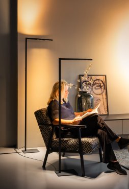 ETH Sem - lampe sur pied - 45 x 18 x 140 cm - LED dimmable 10W incl. - noir
