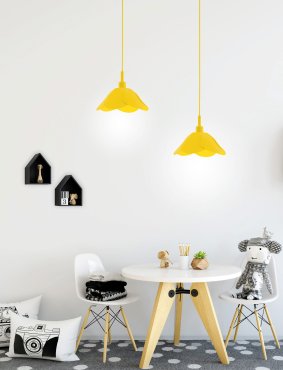Nova Luce Udine - lampe suspendue - Ø 25 x 100 cm - jaune