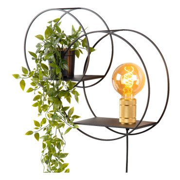Lucide Circle - applique murale - 43 x 14 x 38 cm - noir et or