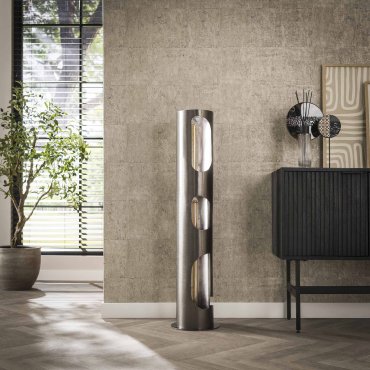 Vico Organic Cylinder L - lampadaire - 111 cm - nickel noir