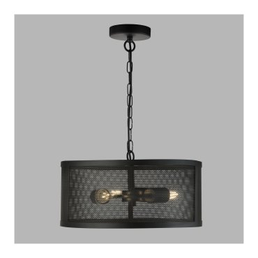 Searchlight Fishnet - lampe suspendue - Ø 45 x 150 cm - noir mat