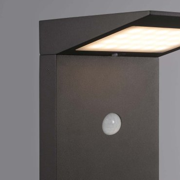 Faro Soleil - poteau de jardin solaire avec détecteur de mouvement - 16,5 x 14 x 51 cm - 2W LED inclus - IP54 - gris foncé