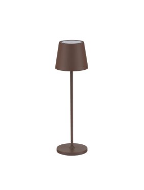 Nova Luce Seina - lampe de table rechargeable - Ø 11,4 x 39,5 cm - 2W dimmable LED inclus - IP54 - corten