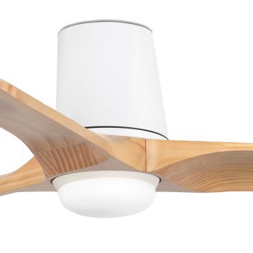 Faro Heywood Tub S - ventilateur de plafond avec lumière - Ø 90 - blanc mat et pino