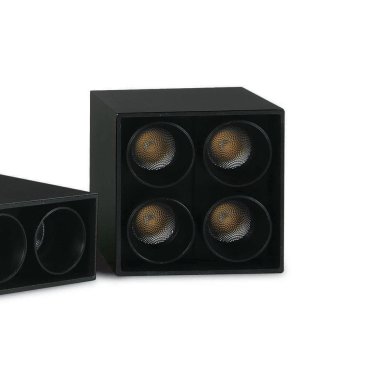 ONE Light Dark Light Tubes de plafond - plafonnier - 6,4 x 6,4 x 8,4 cm - 10W LED inclus - noir