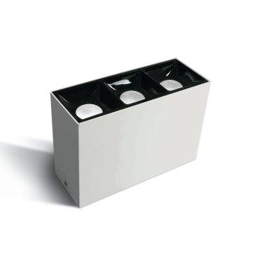 ONE Light Surface Shop Square Boxes - plafonnier - 14,6 x 5,4 x 10 cm - 3 x 7W LED inclus - blanc