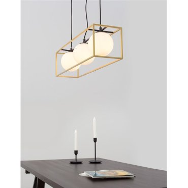 Nova Luce Juliet - lampe suspendue - 70 x 18 x 120 cm - laiton et blanc