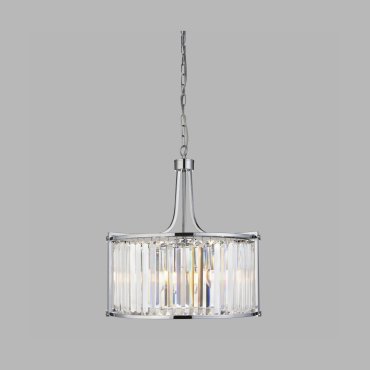 Searchlight Victoria - lampe suspendue - Ø 50 x 150 cm - chrome et transparent