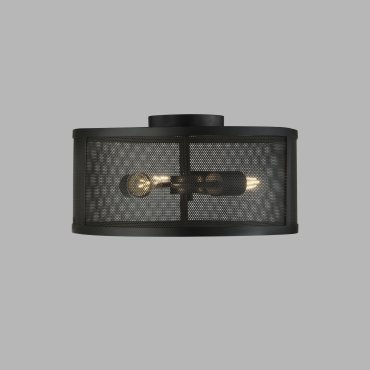 Searchlight Fishnet - plafonnier - Ø 45 x 21 cm - noir mat