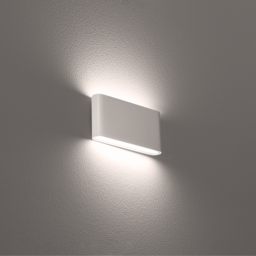 Century Italia Forma - applique murale extérieure - 17,5 x 2,9 x 9 cm - 12W LED inclus - couleur de lumière réglable - IP54 - blanc