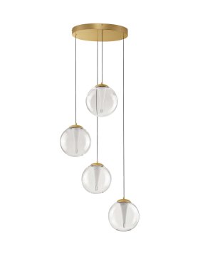 Nova Luce Galeo - lampe suspendue - Ø 56 x 179 cm - 25W dimmable LED inclus - or sablé