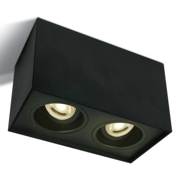 ONE Light GU10 Cylindres carrés ajustables - spot en saillie 2L - 18,2 x 9,6 x 12,5 cm - noir