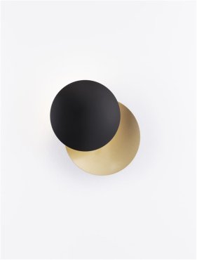 Nova Luce Shell - applique - Ø20 x 11 cm - 7W LED inclus - noir &amp; or